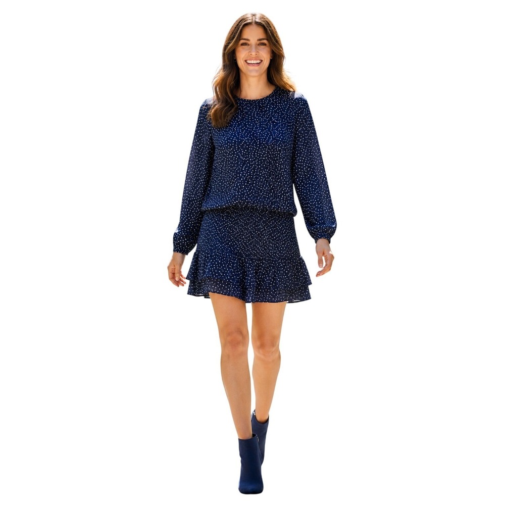 RAILS Juliette Navy Heart Smocked Mini Dress Size M Coquette $178